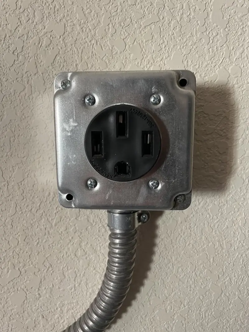 NEMA 14-50 outlet installed for Electrical Panel Upgrade in Seguin
